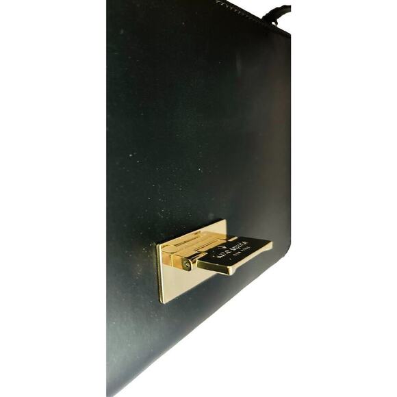 Kate Spade Harwood Place Fiona Leather New Square Shoulder Crossbody Black NWT - Picture 11 of 13